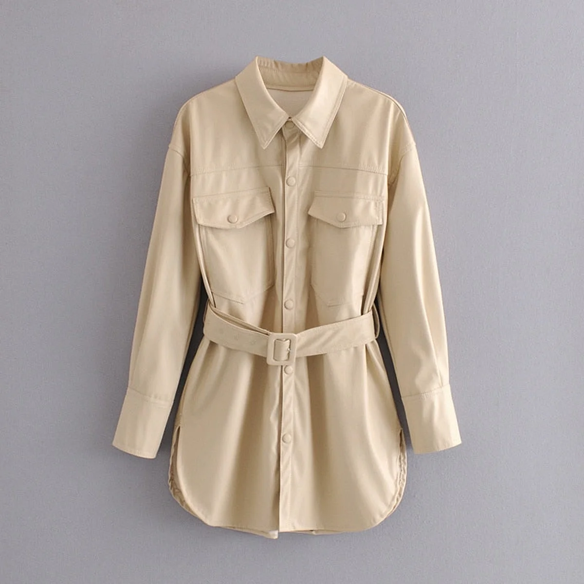 women long coat spring windbreaker thumbnail 3