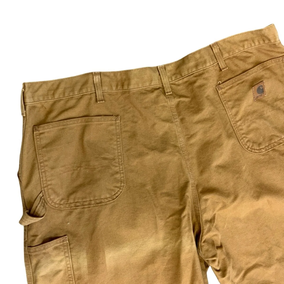 CARHARTT TAN DUCK CANVAS RELAXED DUNGAREE FIT STRAIGHT CARPENTER JEANS 42W 32L thumbnail 2