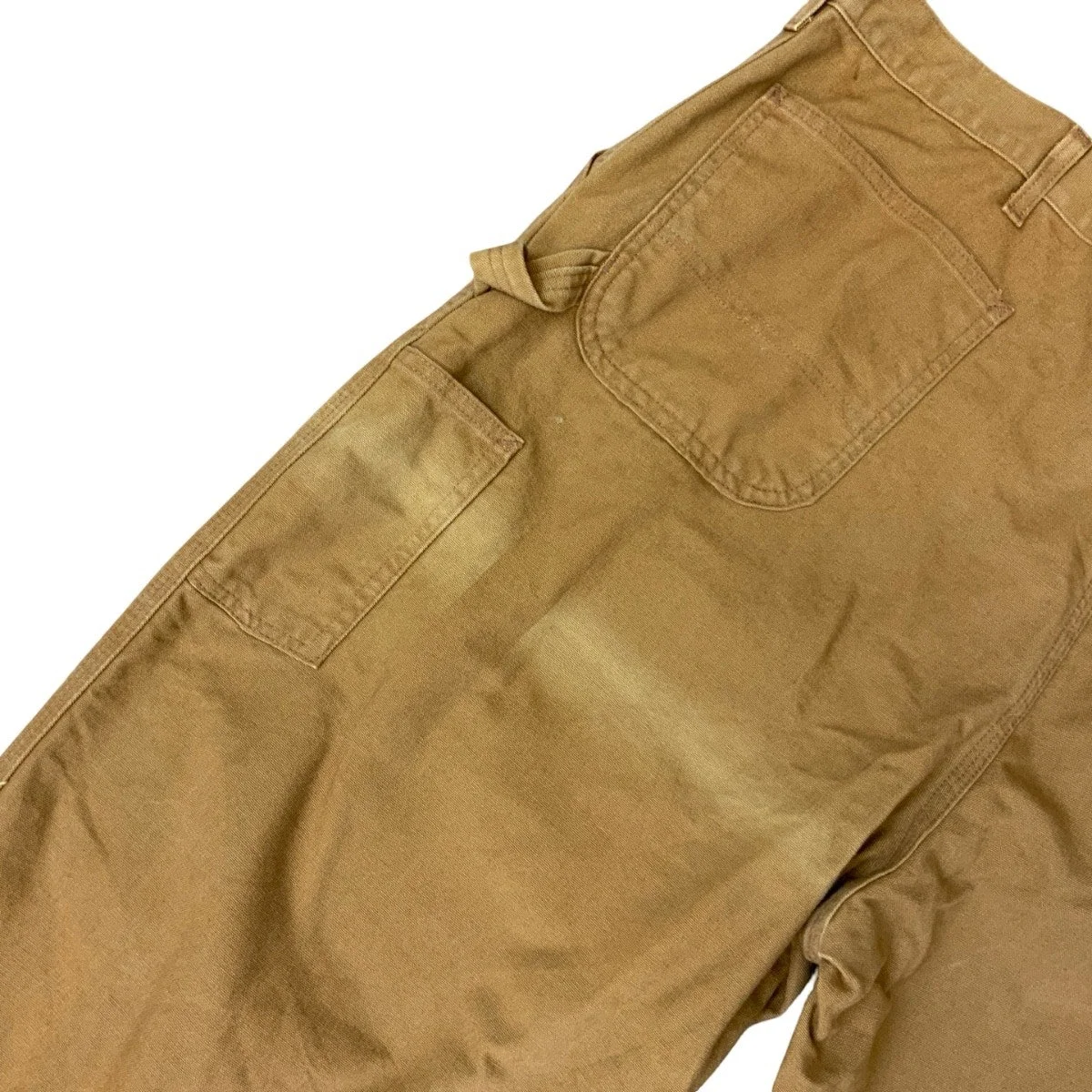 CARHARTT TAN DUCK CANVAS RELAXED DUNGAREE FIT STRAIGHT CARPENTER JEANS 42W 32L thumbnail 4