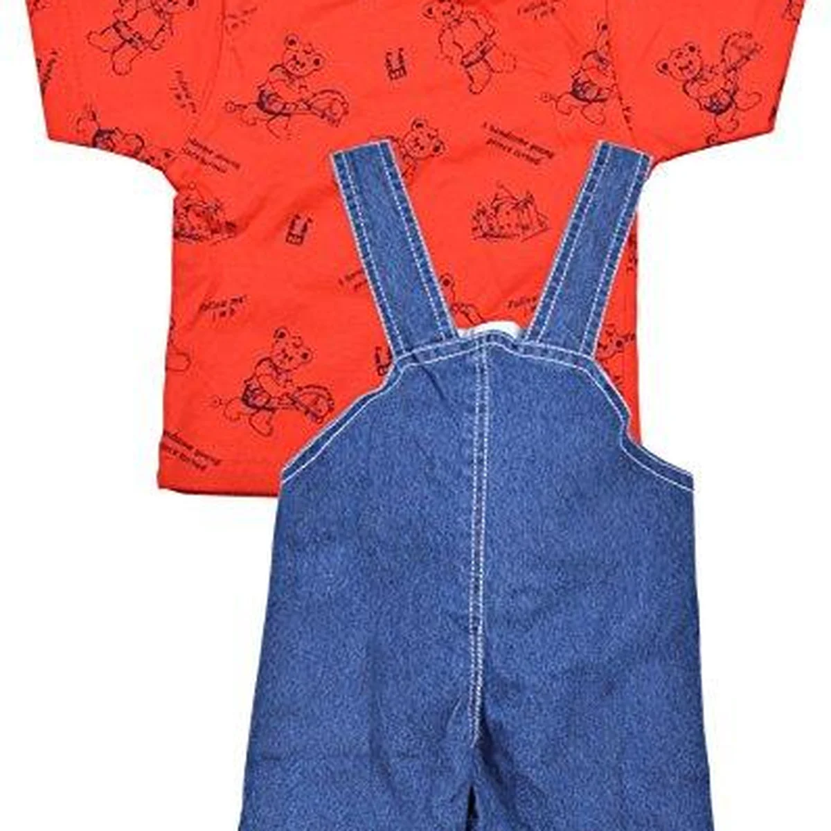 Kuchipoo Baby Boys Dungaree Set (KUC-DUN-122, Blue & Red, 0.6-1 Years) thumbnail 2