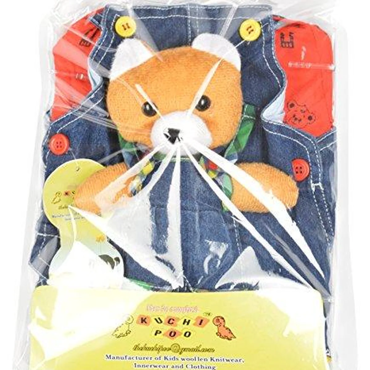 Kuchipoo Baby Boys Dungaree Set (KUC-DUN-122, Blue & Red, 0.6-1 Years) thumbnail 3