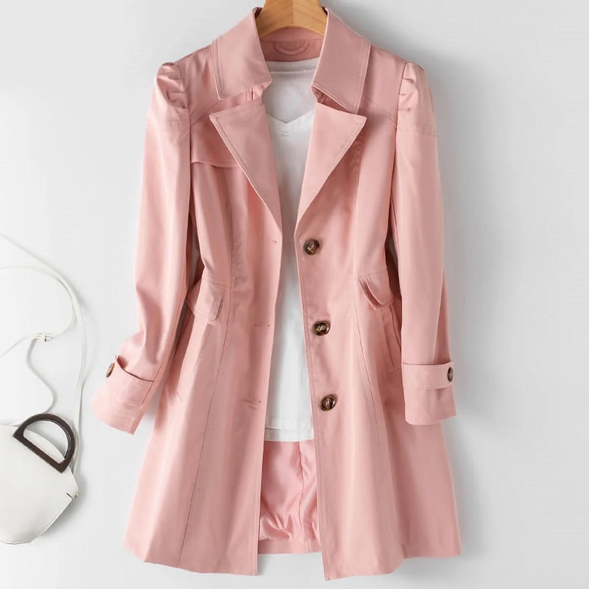 Spring Autumn Trench Coat Women Windbreakers thumbnail 2