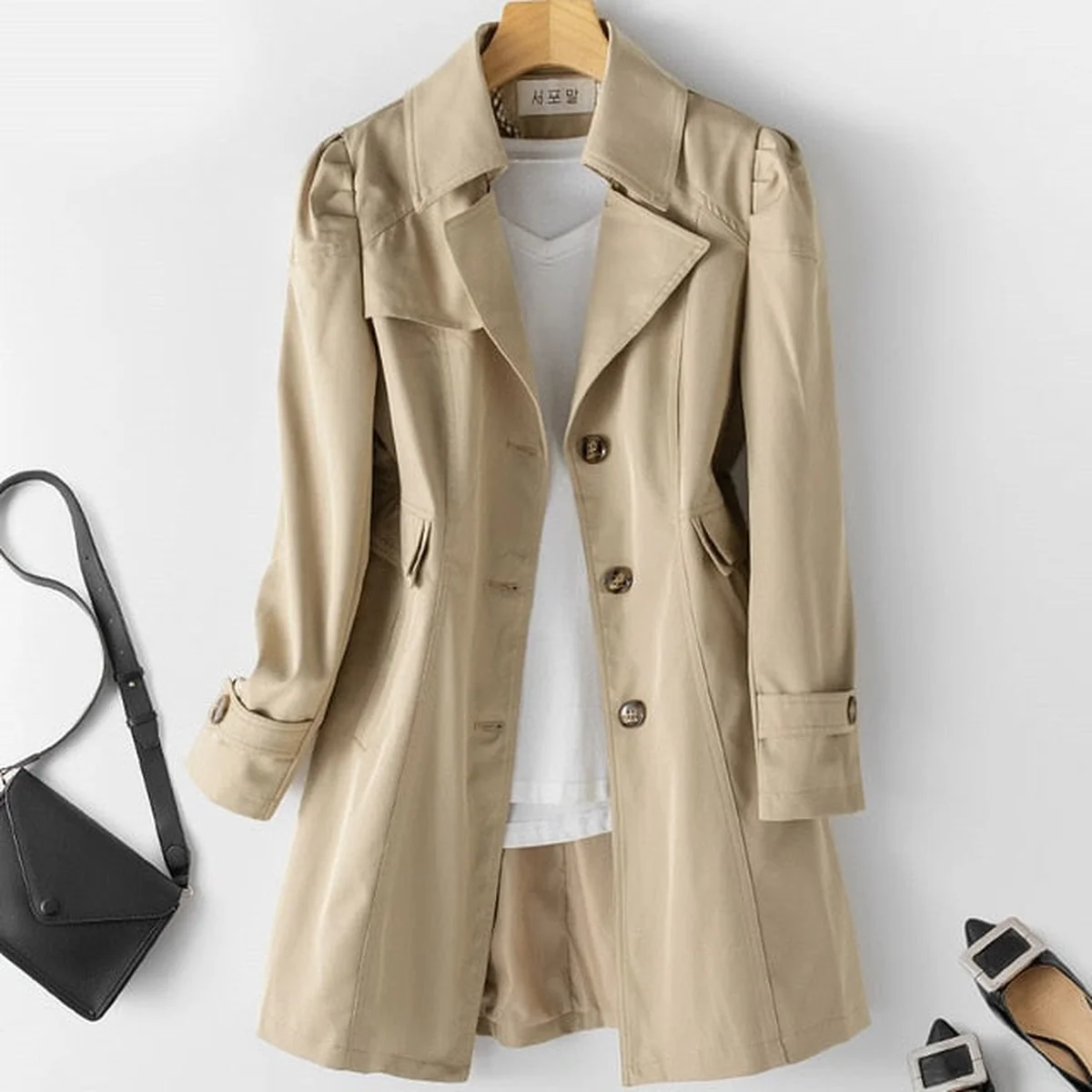 Spring Autumn Trench Coat Women Windbreakers thumbnail 4