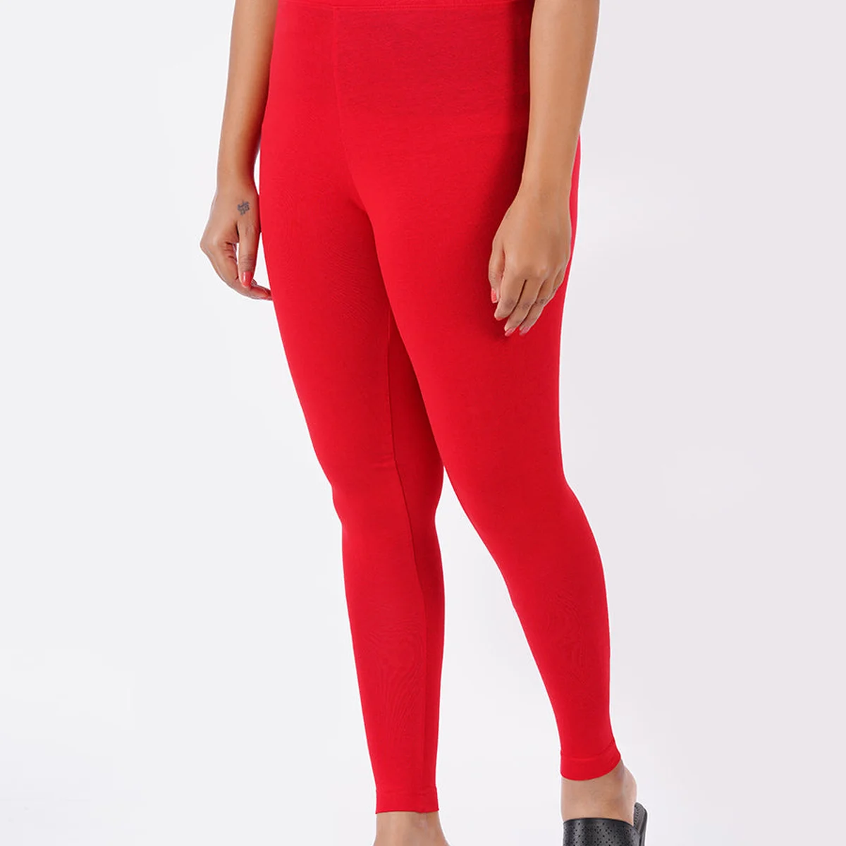 Churidar Fit Spandex Stretchable Leggings Red L09 - Image 1