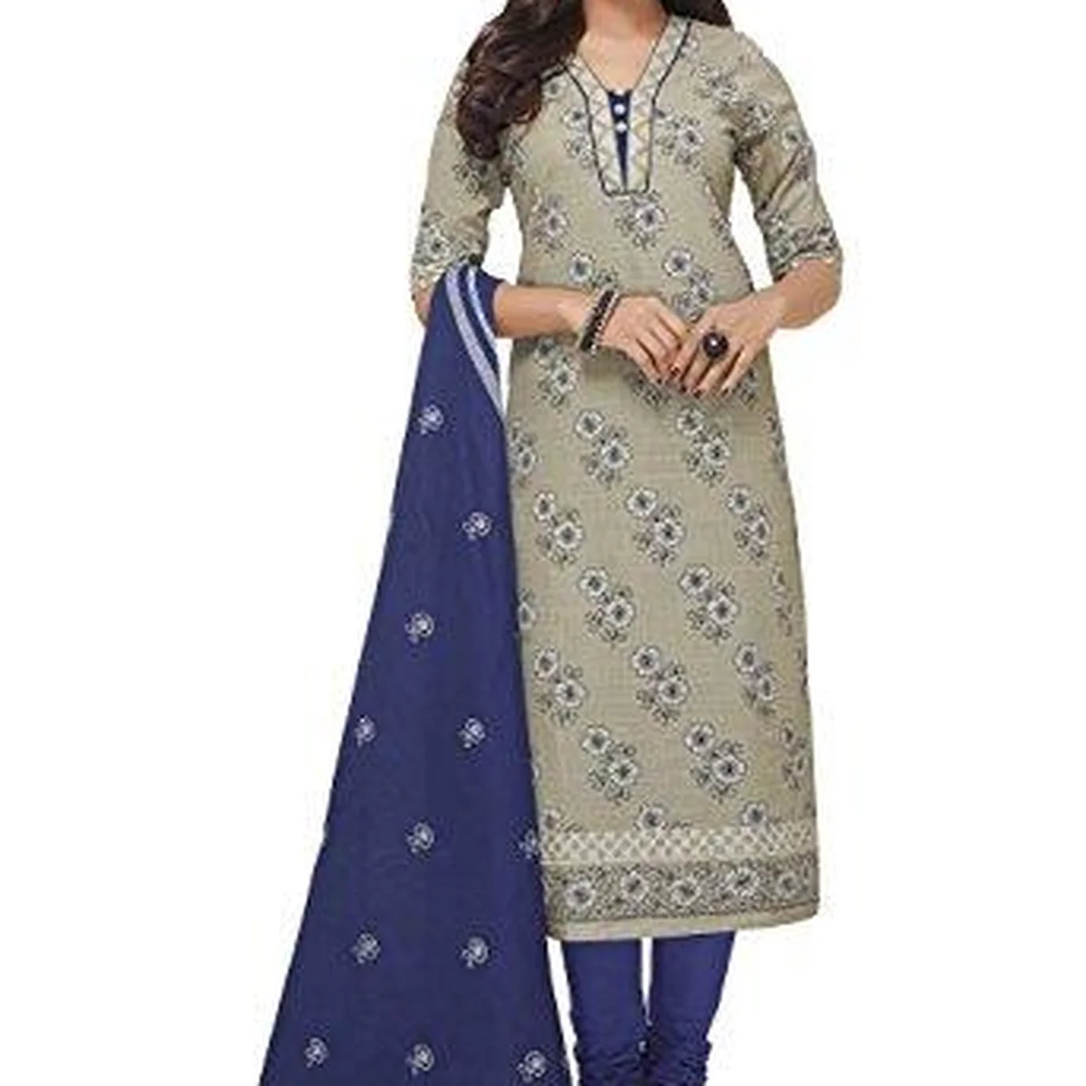 Miraan Unstitched Cotton Dress Material / Churidar Suit for Women | Party wear | Free Delivery - Image 1