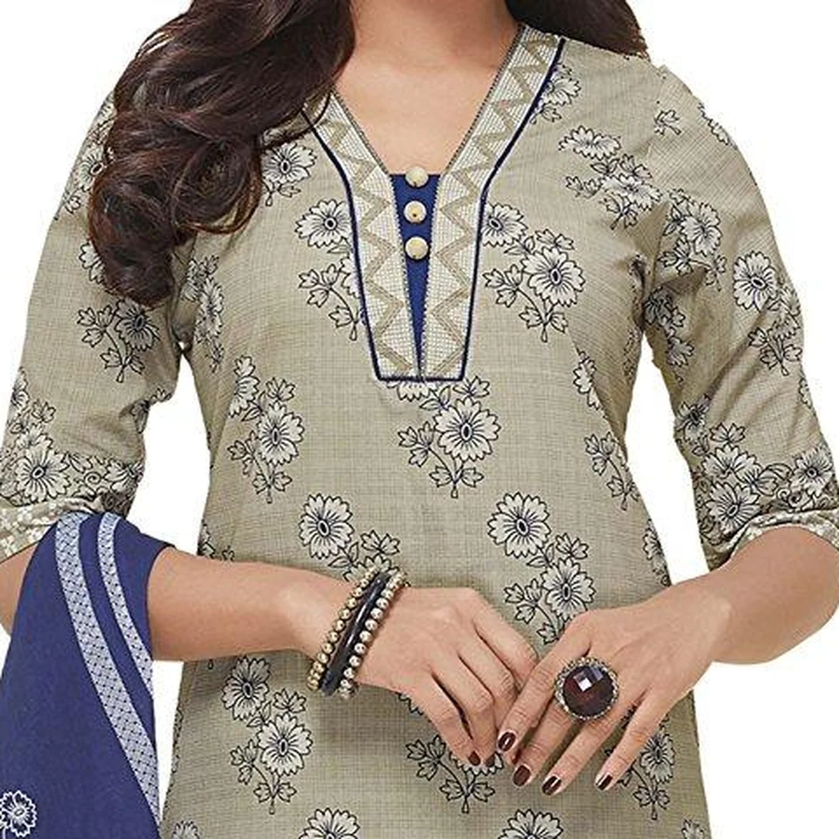 Miraan Unstitched Cotton Dress Material / Churidar Suit for Women | Party wear | Free Delivery thumbnail 3