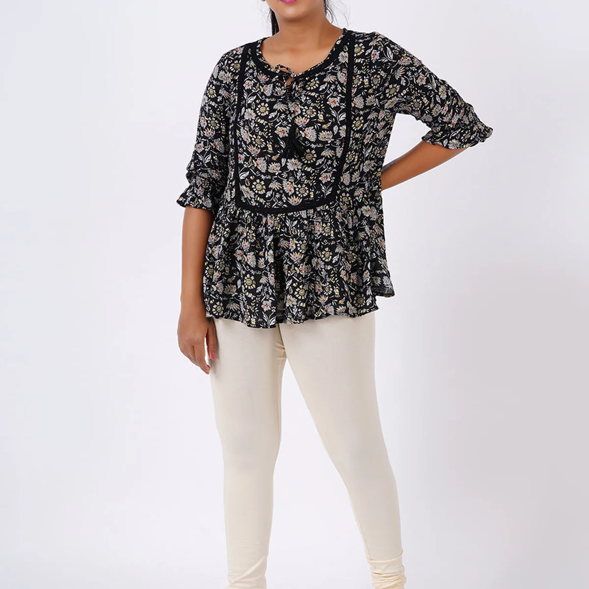 Churidar Fit Spandex Stretchable Leggings Plus Size Cream Natural L20 thumbnail 3