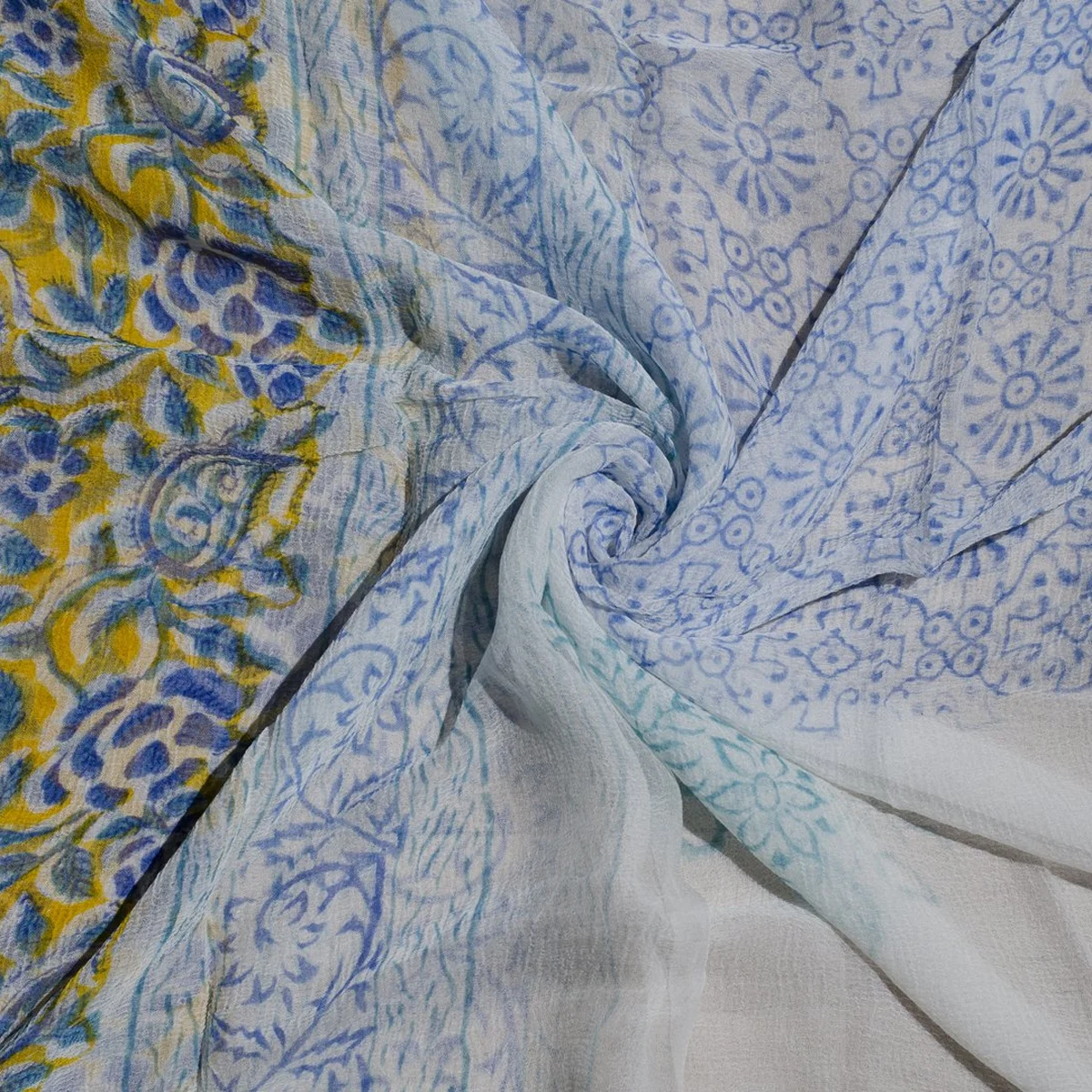 Mustard Jaal Block Print Cotton Salwar Suit Set Material thumbnail 2