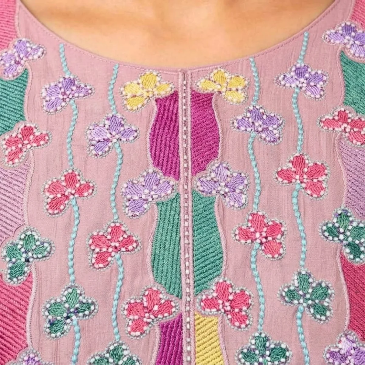Pink Blush Bloom Cotton Suit Set thumbnail 2