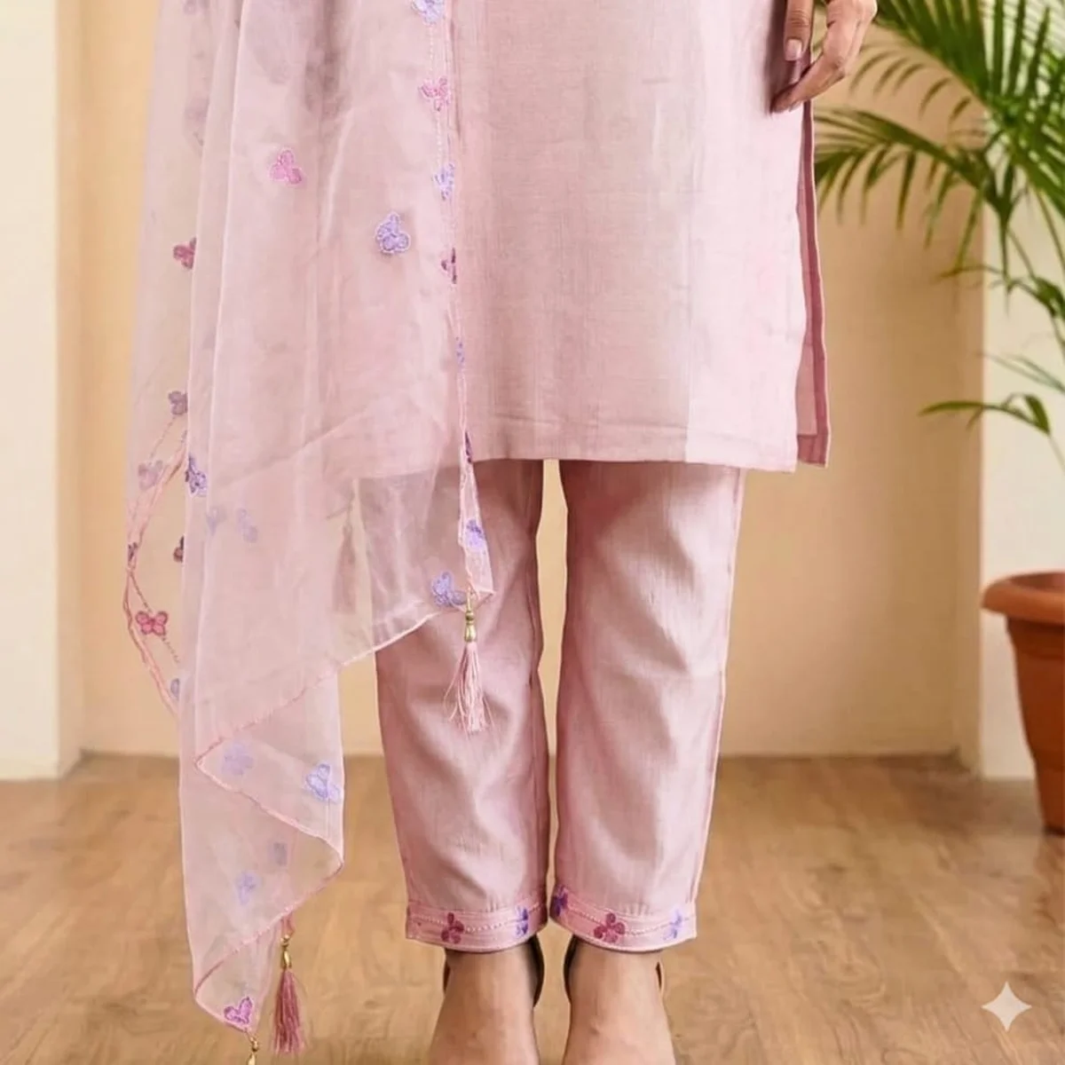 Pink Blush Bloom Cotton Suit Set thumbnail 4