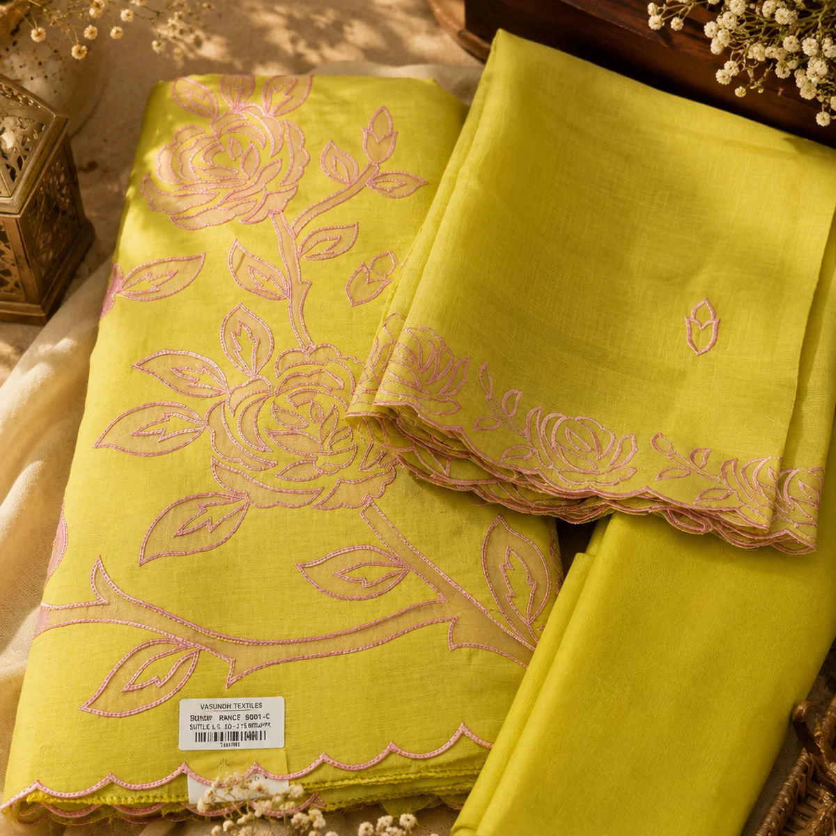 Lime Blossom Mul Cotton Suit Set - Image 1