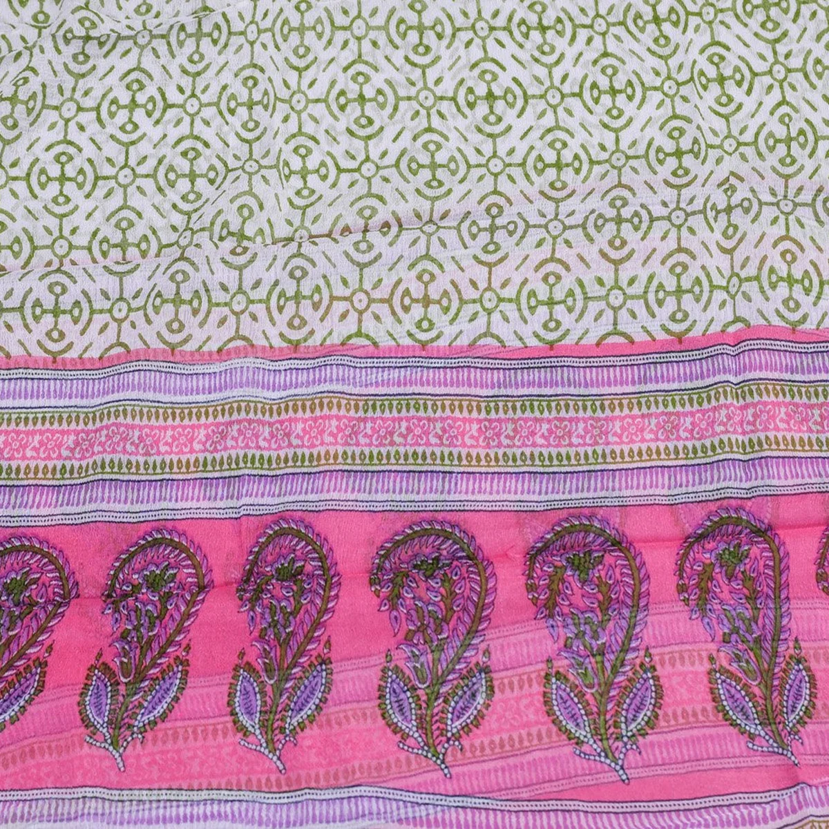 Pink Block Butti Print Cotton Salwar Suit Set Material thumbnail 2
