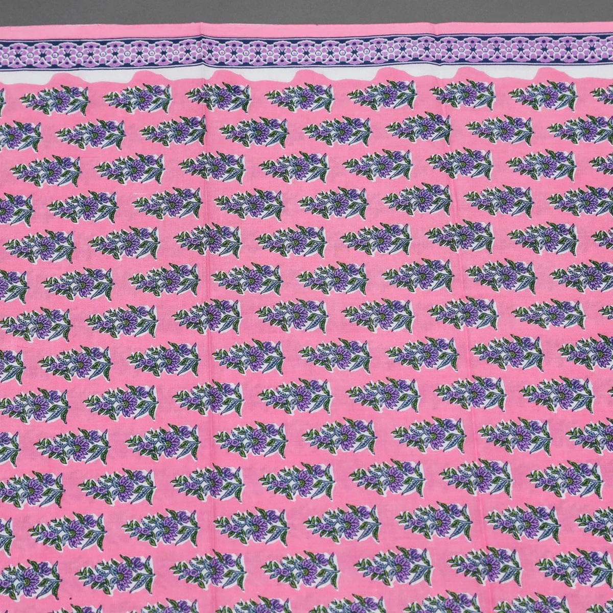 Pink Block Butti Print Cotton Salwar Suit Set Material thumbnail 4