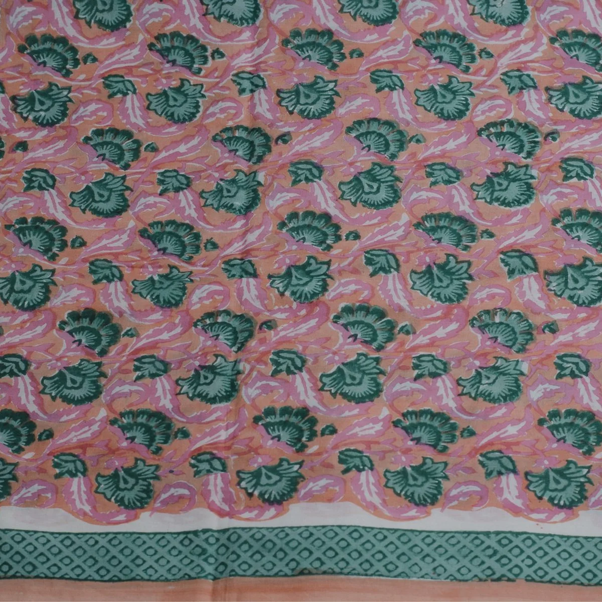 Coral Jaal Block Print Cotton Salwar Suit Set Material thumbnail 2