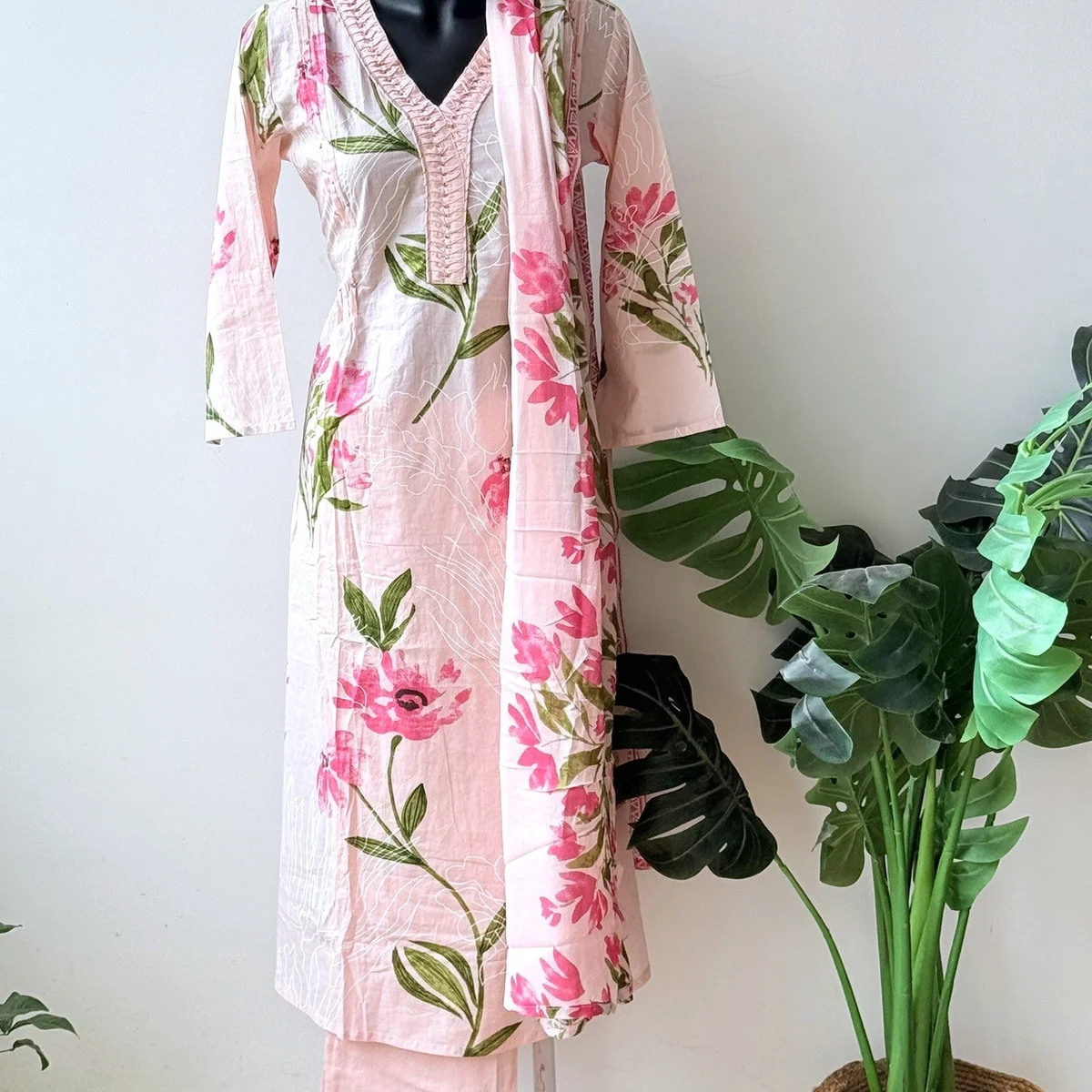 Floral printed pure cotton suit set thumbnail 2
