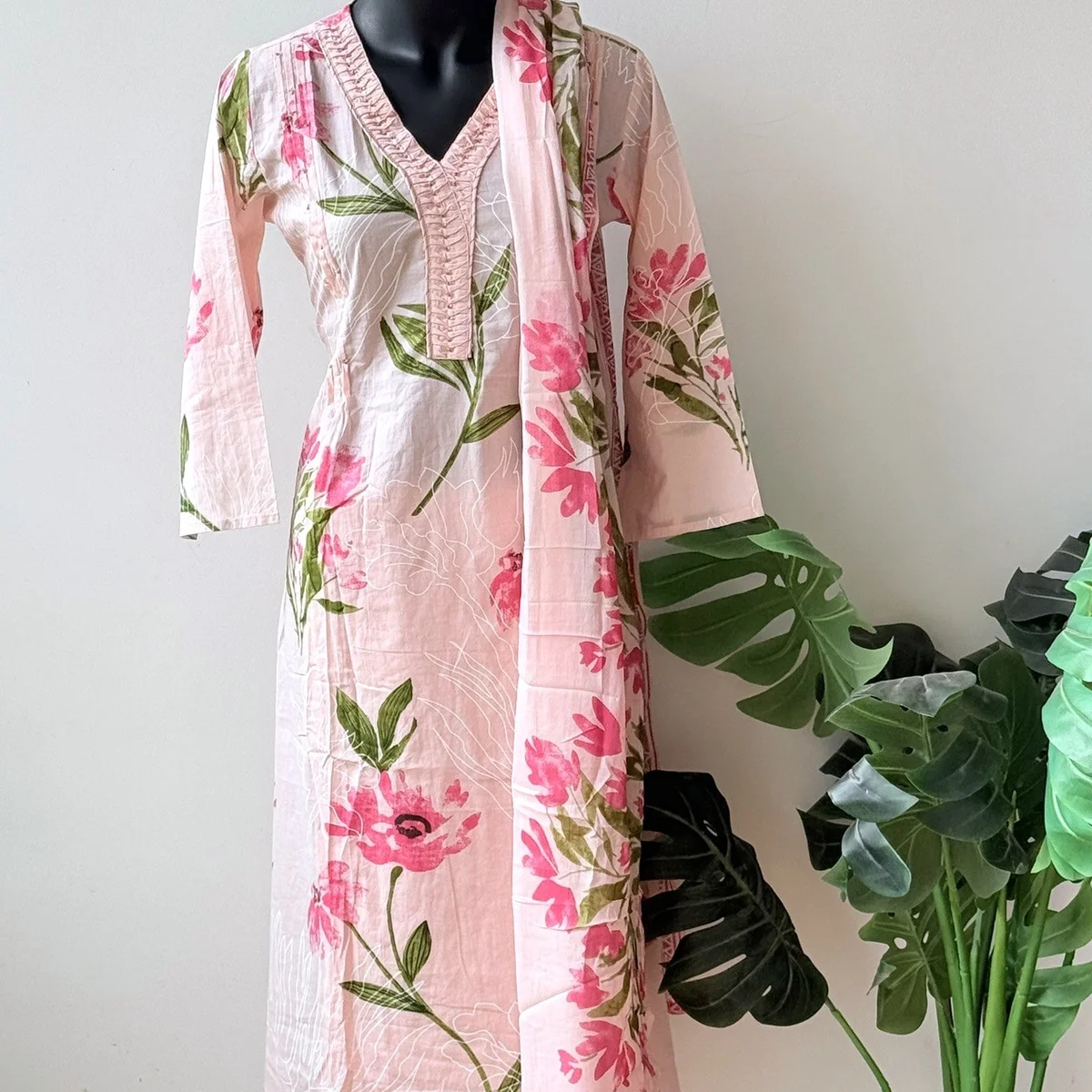 Floral printed pure cotton suit set thumbnail 3