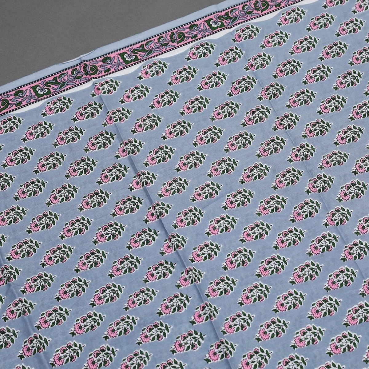 Grey Block Butti Print Cotton Salwar Suit Set Material thumbnail 4