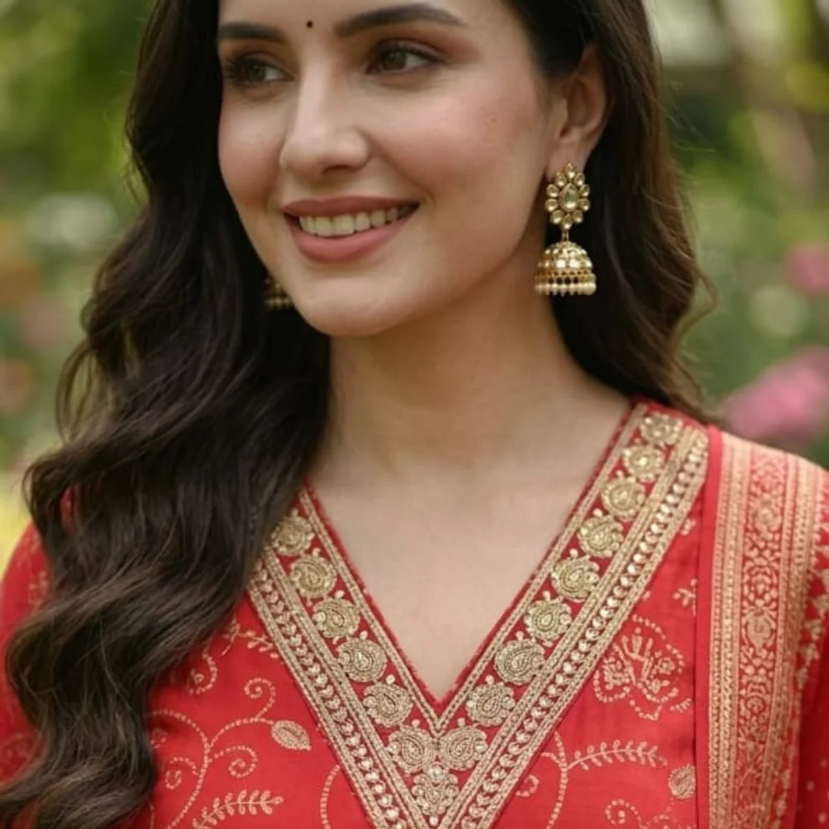Premium Red Cotton Suit Set – Festive & Puja Wear thumbnail 2