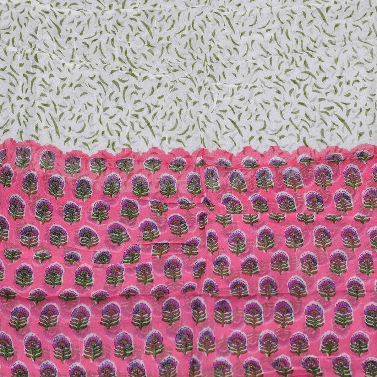 Pink Block Print Cotton Salwar Suit Set Material thumbnail 2