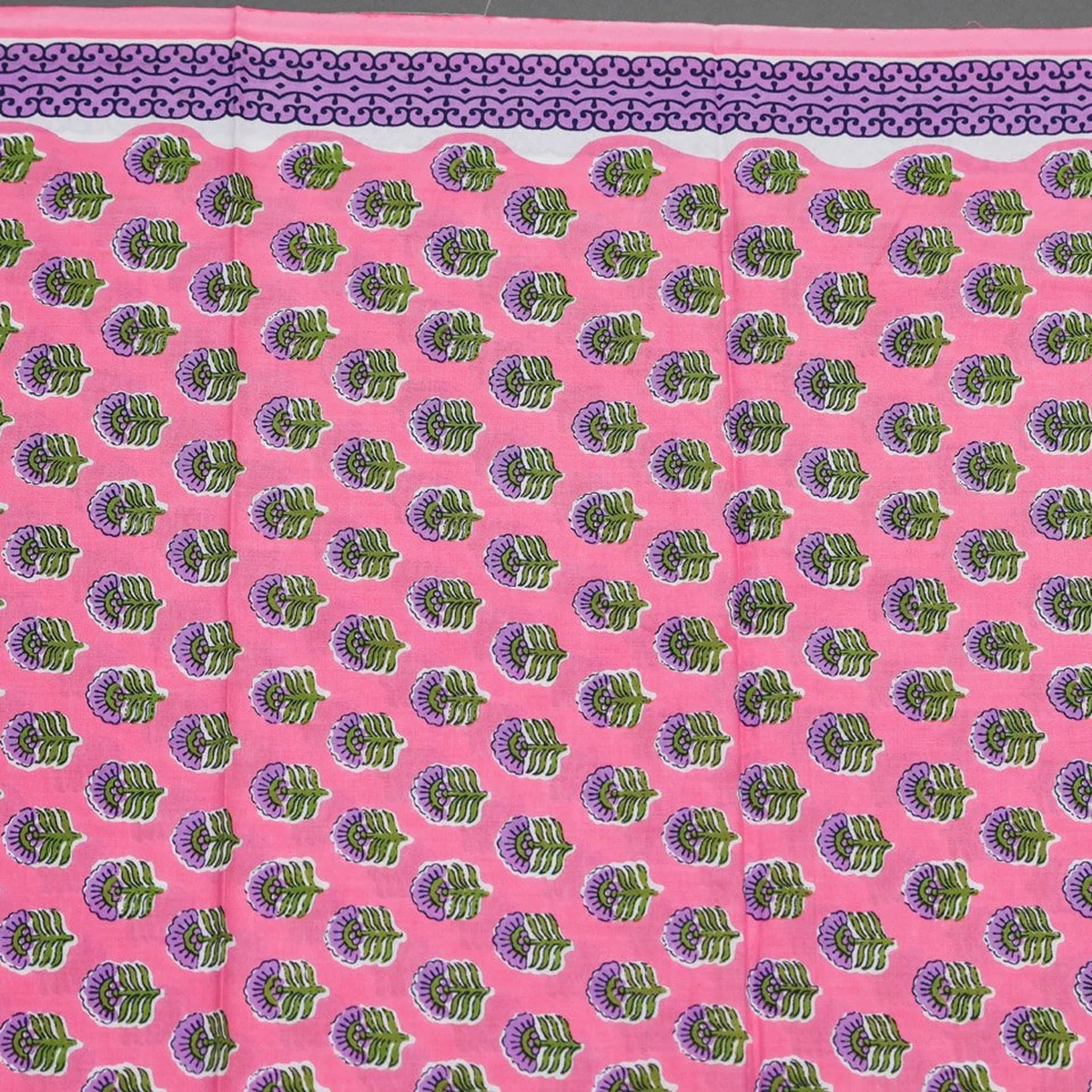 Pink Block Print Cotton Salwar Suit Set Material thumbnail 4
