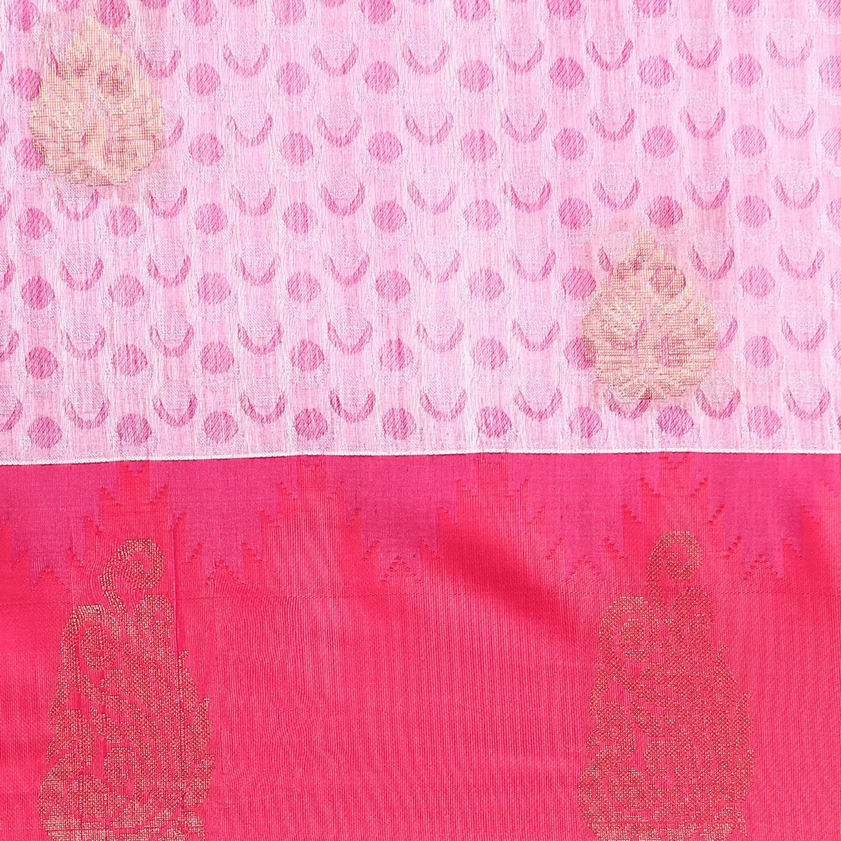 Stylish Navy & Pink Semi Kora Cotton Saree with Contrast Pallu SK82 thumbnail 4