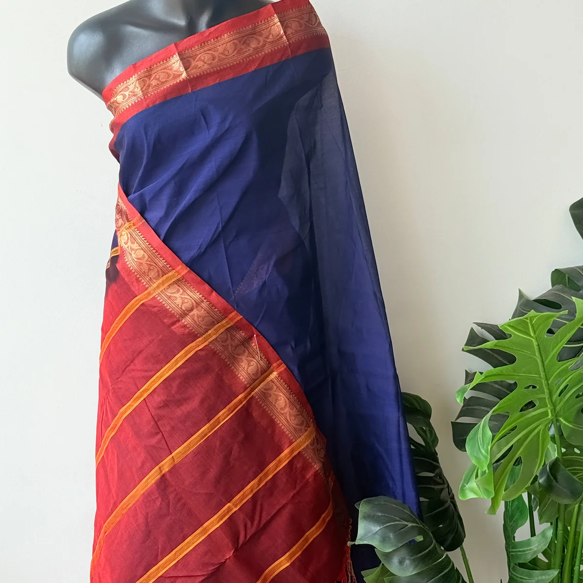 Weaving border poly cotton saree - Image 1