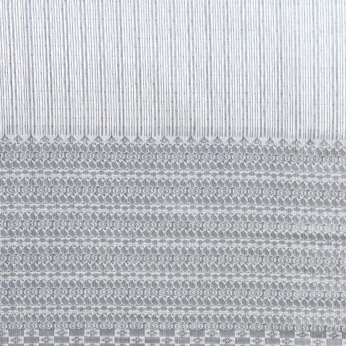 Stylish Grey Striped Design Semi Kora Cotton Saree SK87 thumbnail 4