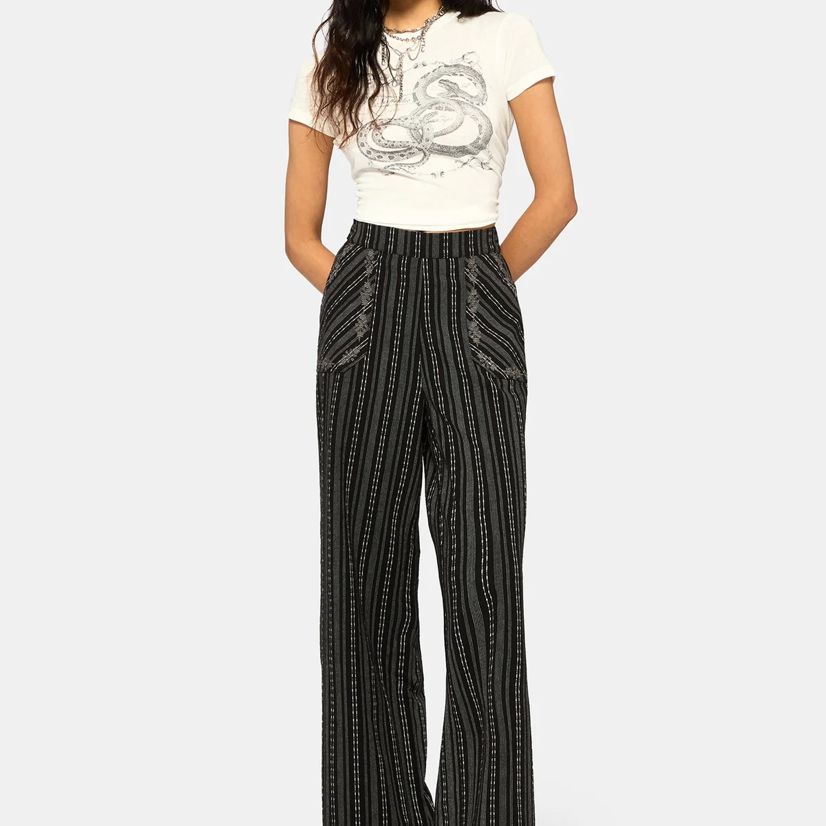 Tate Stripe Wide Leg Trousers thumbnail 2