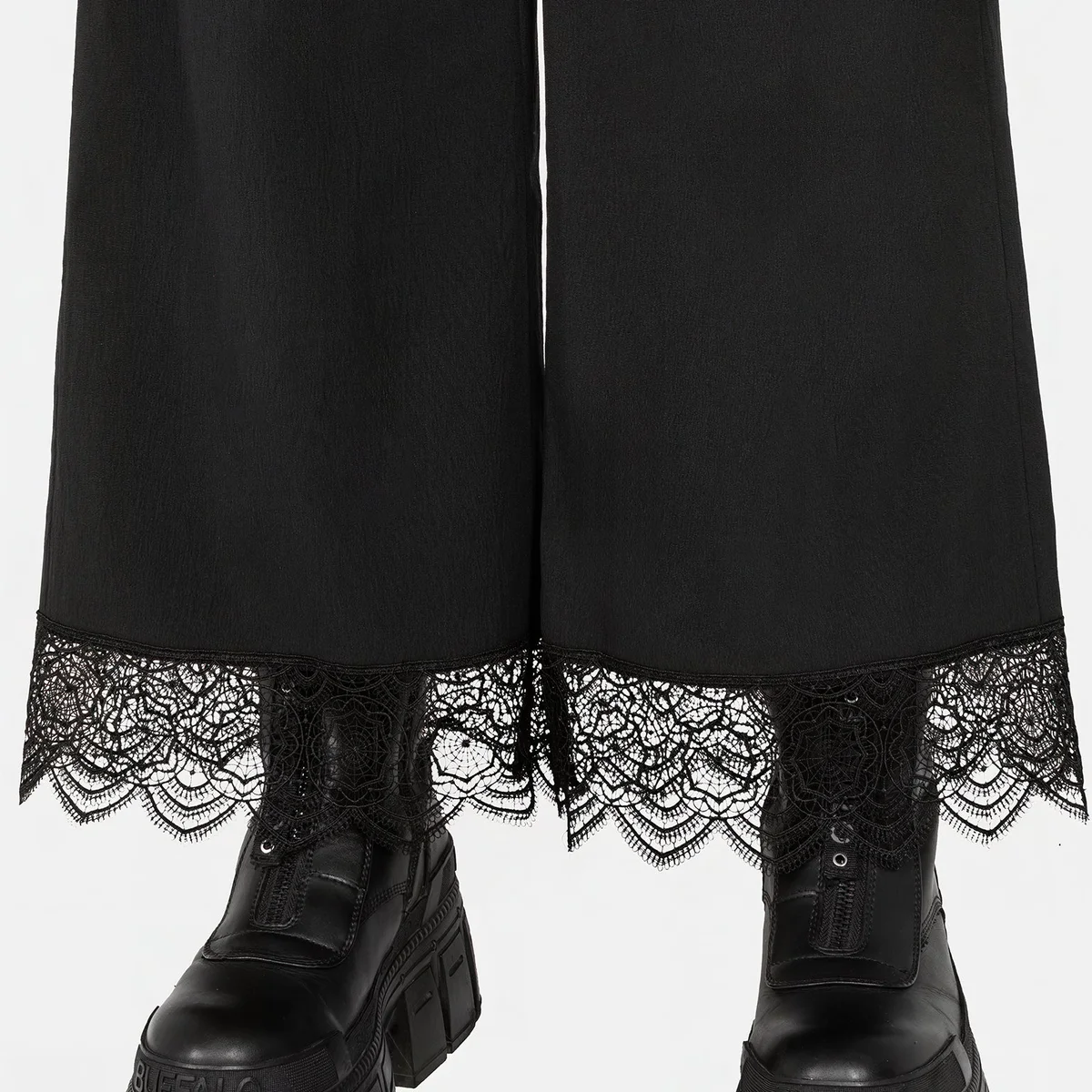 Araneo Lace Hem Wide Leg Trousers thumbnail 2