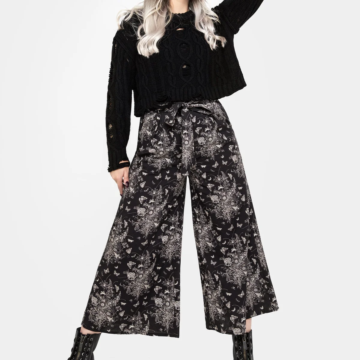 Thalia Tie Waist Culottes - Image 1