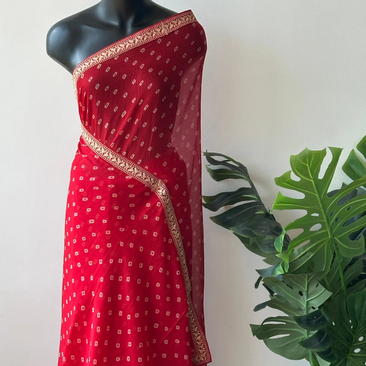 Printed marble chiffon saree - Image 1