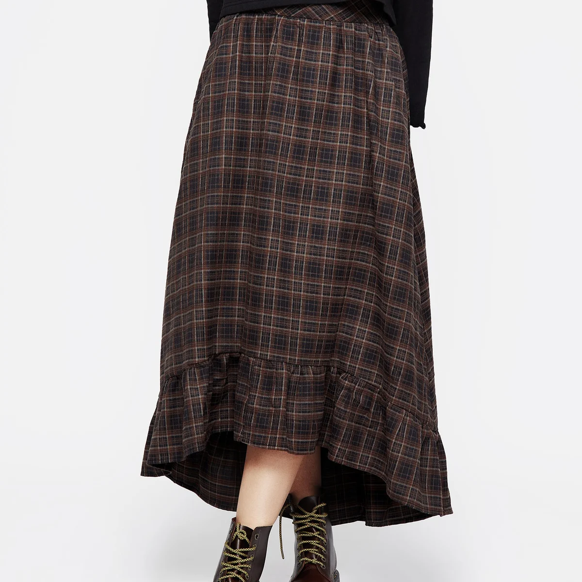 Embla Check Ruffle Maxi Skirt thumbnail 4