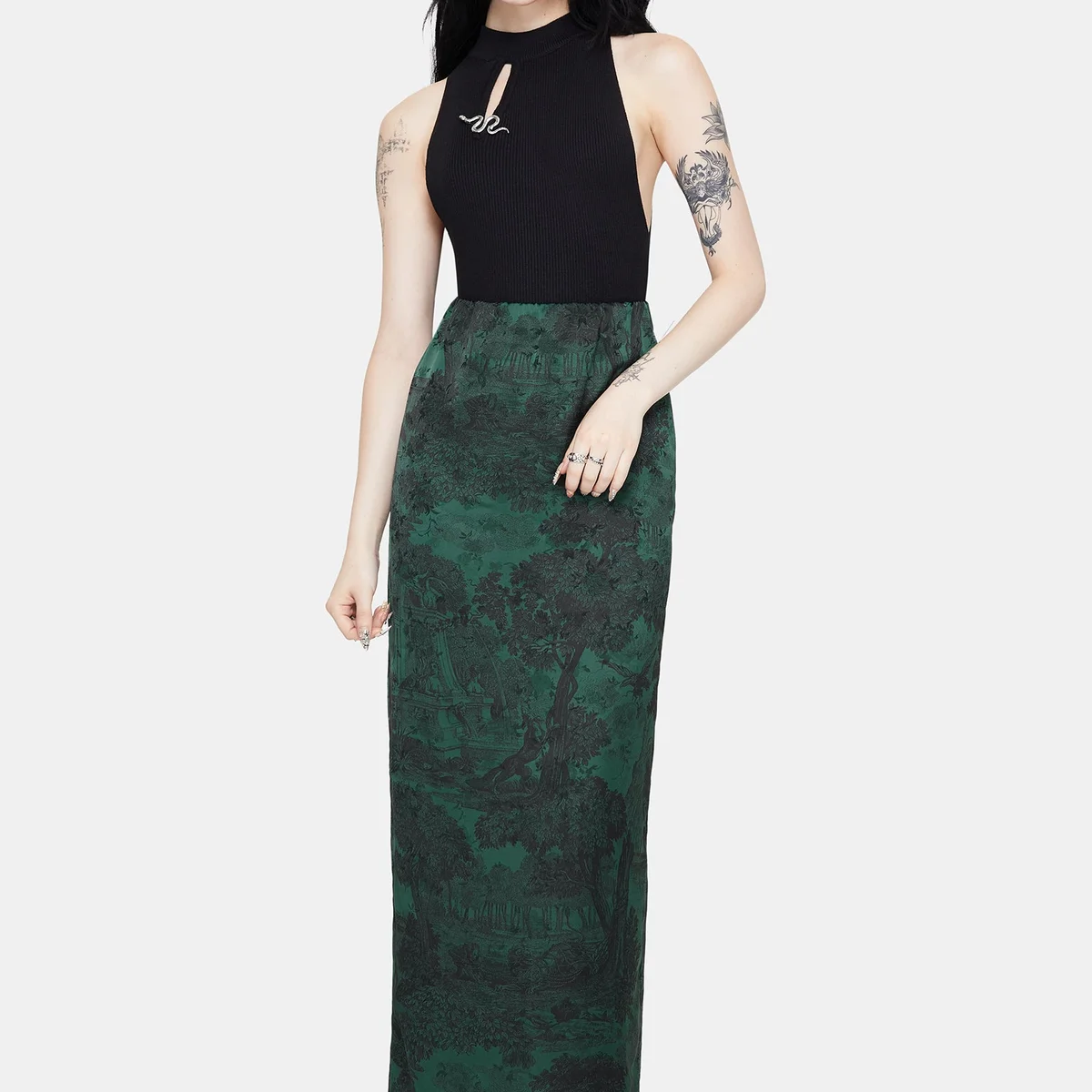 Solara Toile Print Maxi Skirt - Image 1