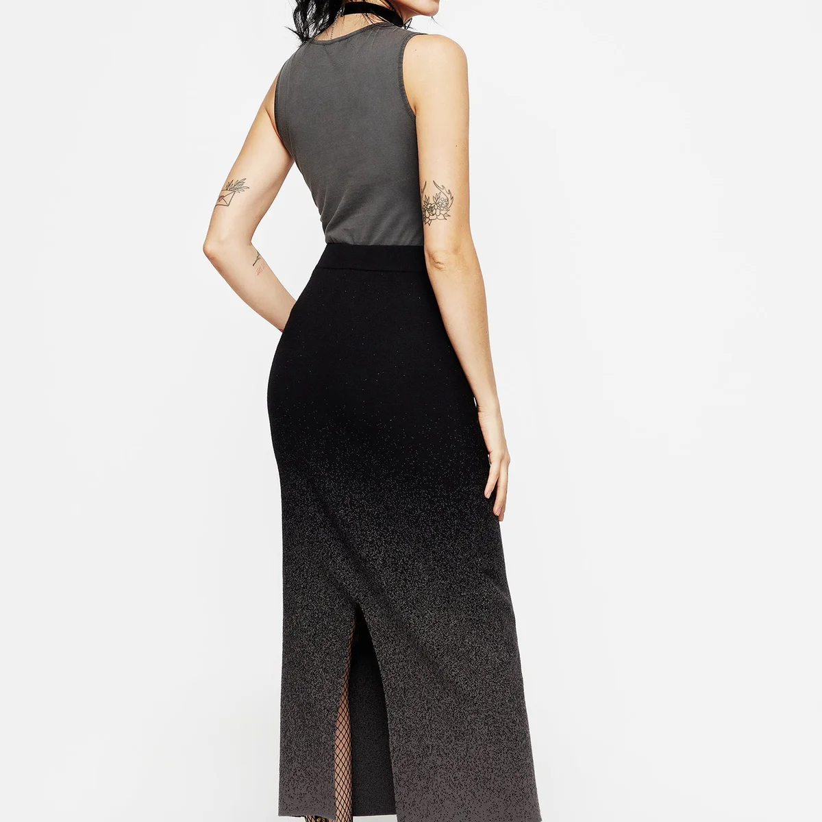 Nightjar Ombre Knit Mermaid Maxi Skirt thumbnail 3