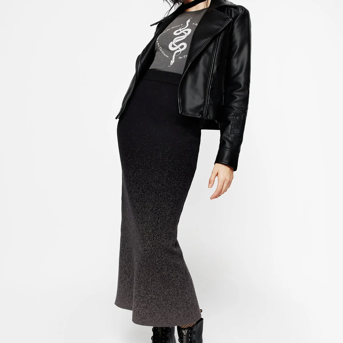 Nightjar Ombre Knit Mermaid Maxi Skirt thumbnail 4
