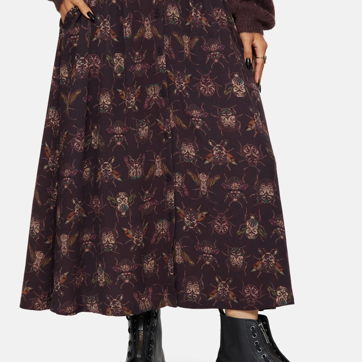 Scorn Bug Printed Midi Skirt - Image 1