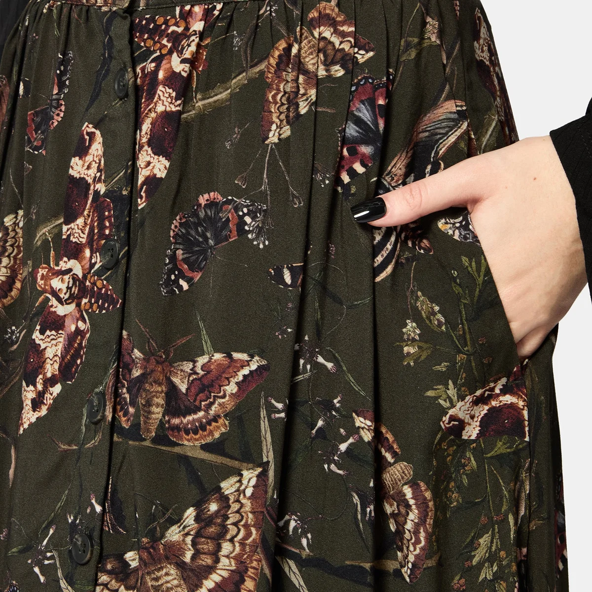 Whispen Moth Print Button Up Midi Skirt thumbnail 2