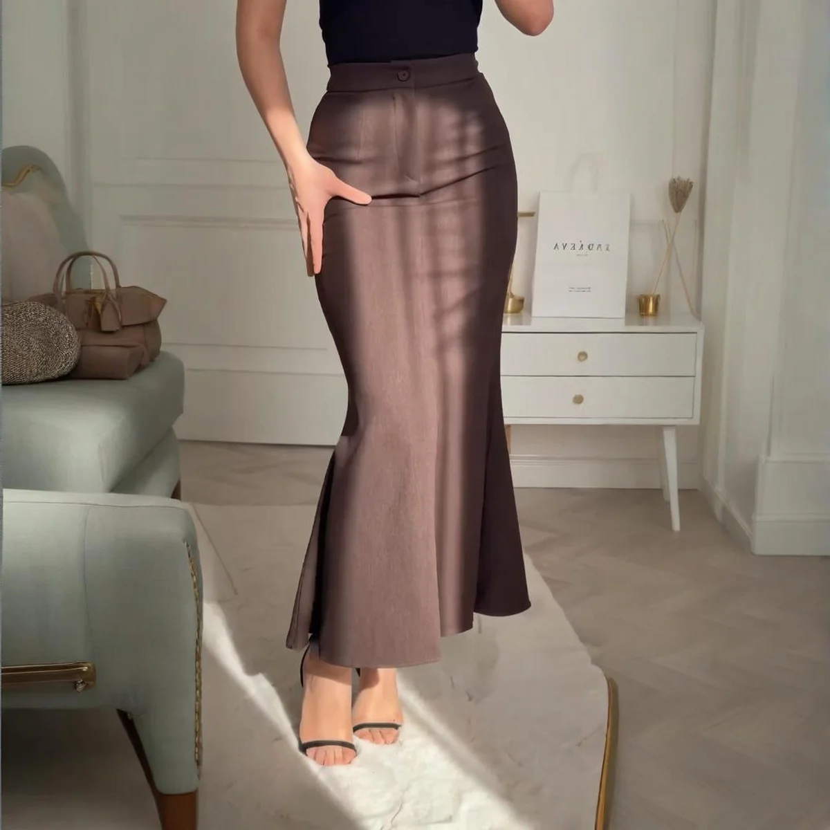 Womens Stylish Versatile Long Skirt thumbnail 3