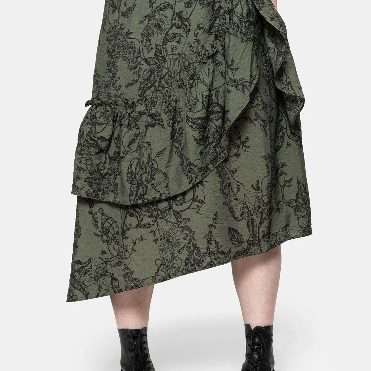 Orla Foxglove Potion Ruffle Midi Skirt - Image 1
