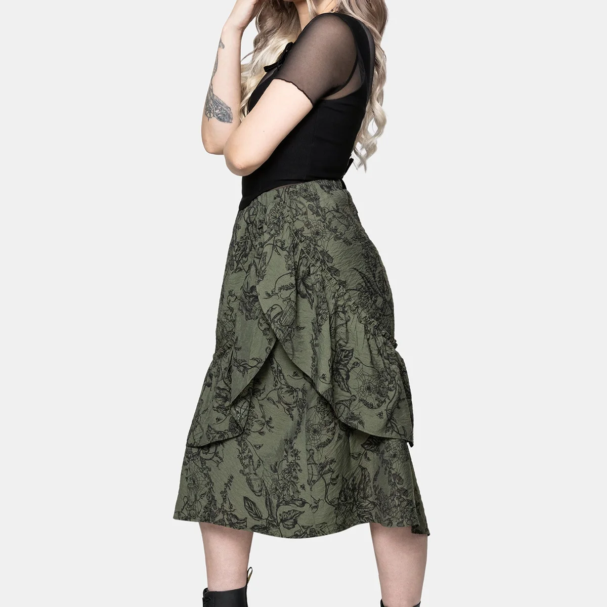 Orla Foxglove Potion Ruffle Midi Skirt thumbnail 2