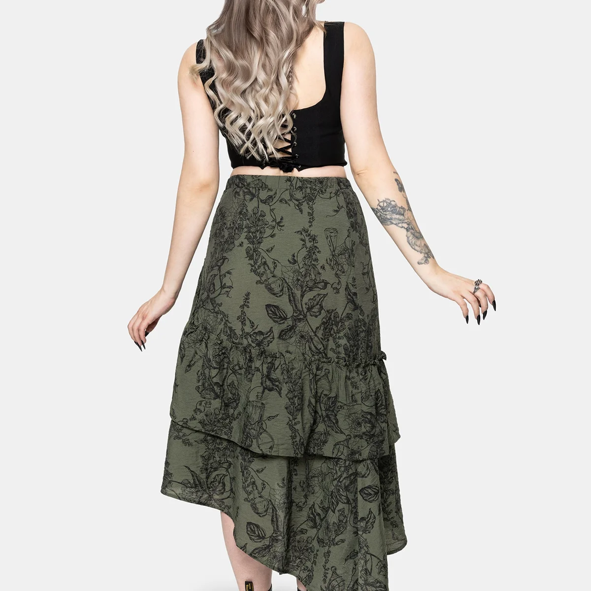 Orla Foxglove Potion Ruffle Midi Skirt thumbnail 3