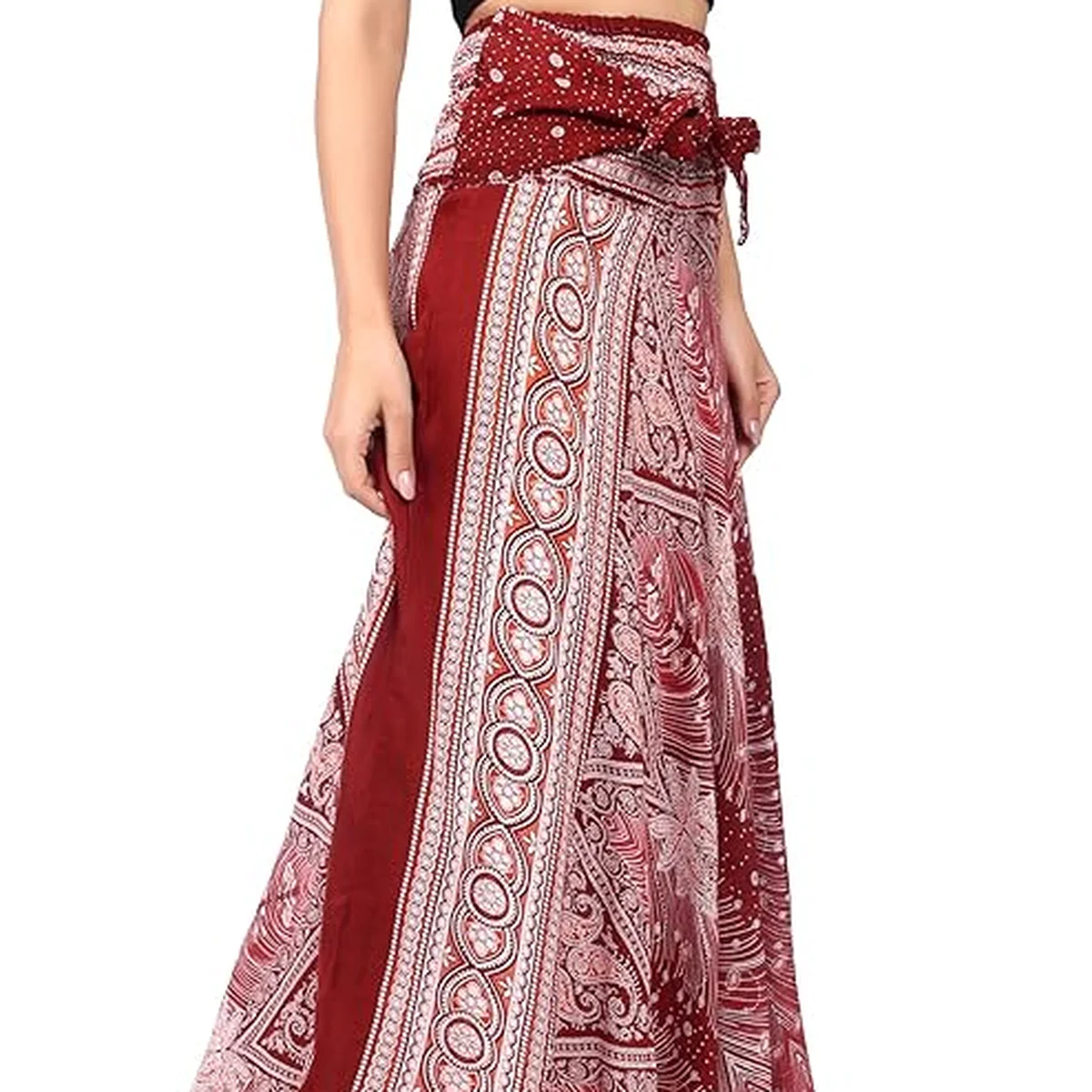 Printed Long Skirts for Women | 2-in-1 Boho Dress & Maxi Skirt for Bohemian Festivals, Vacation & Casual wear thumbnail 3