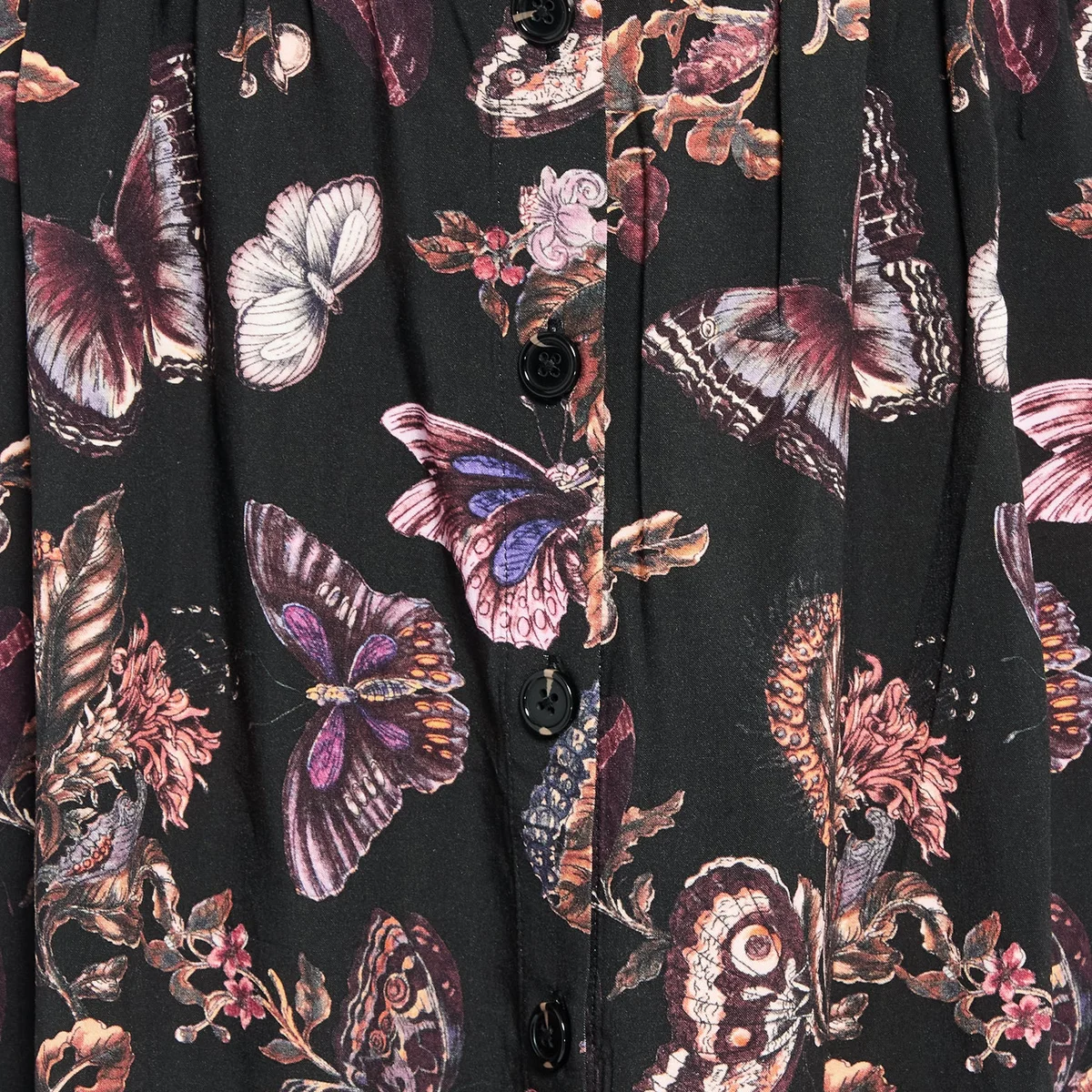 Eloise Floral Butterfly Print Button Up Midi Skirt thumbnail 2