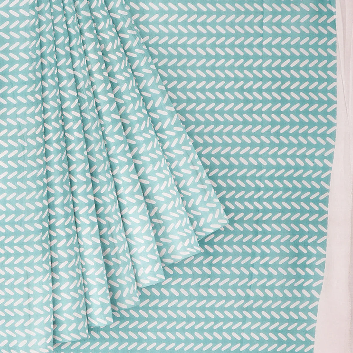 Pure Cotton Light Blue Capsule Design Printed Saree PCS44 thumbnail 4