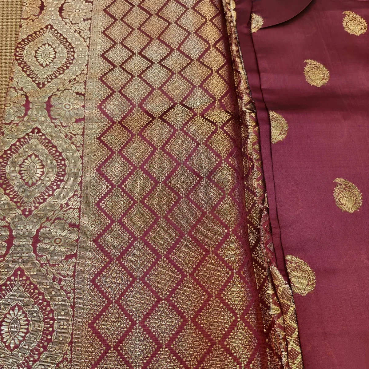 Coffee Banarasi Semi Silk Saree thumbnail 2