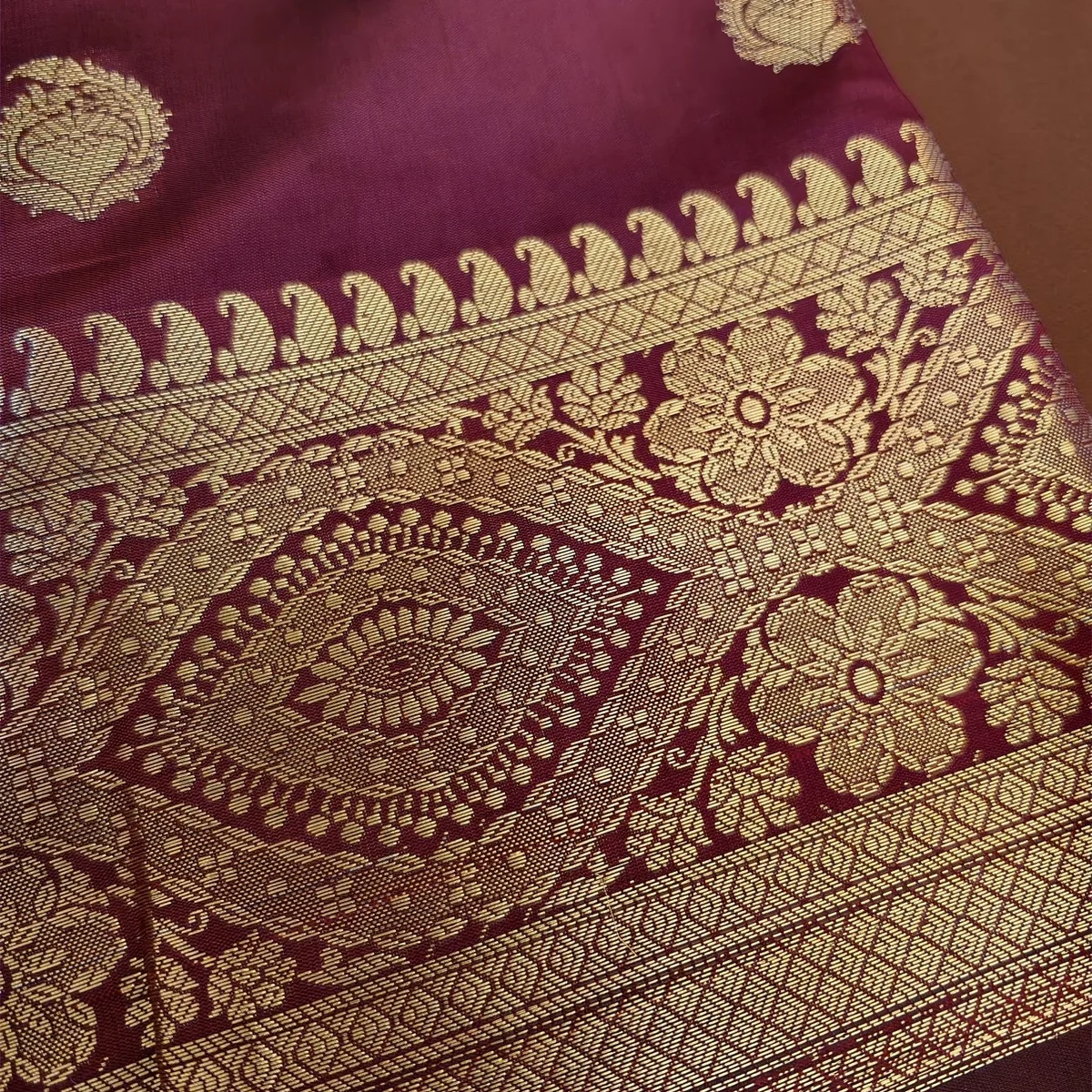 Coffee Banarasi Semi Silk Saree thumbnail 4