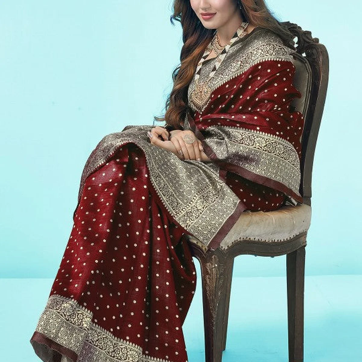 Ethnic Motifs Zari Art Silk Banarasi Saree - Image 1