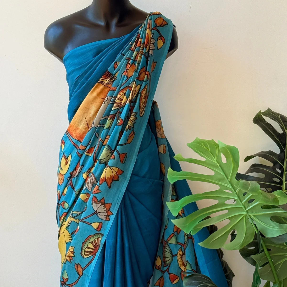 Pen kalamkari assam silk saree thumbnail 2
