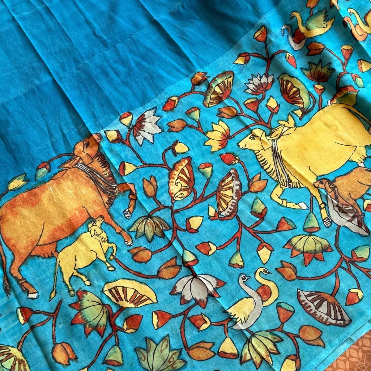 Pen kalamkari assam silk saree thumbnail 3