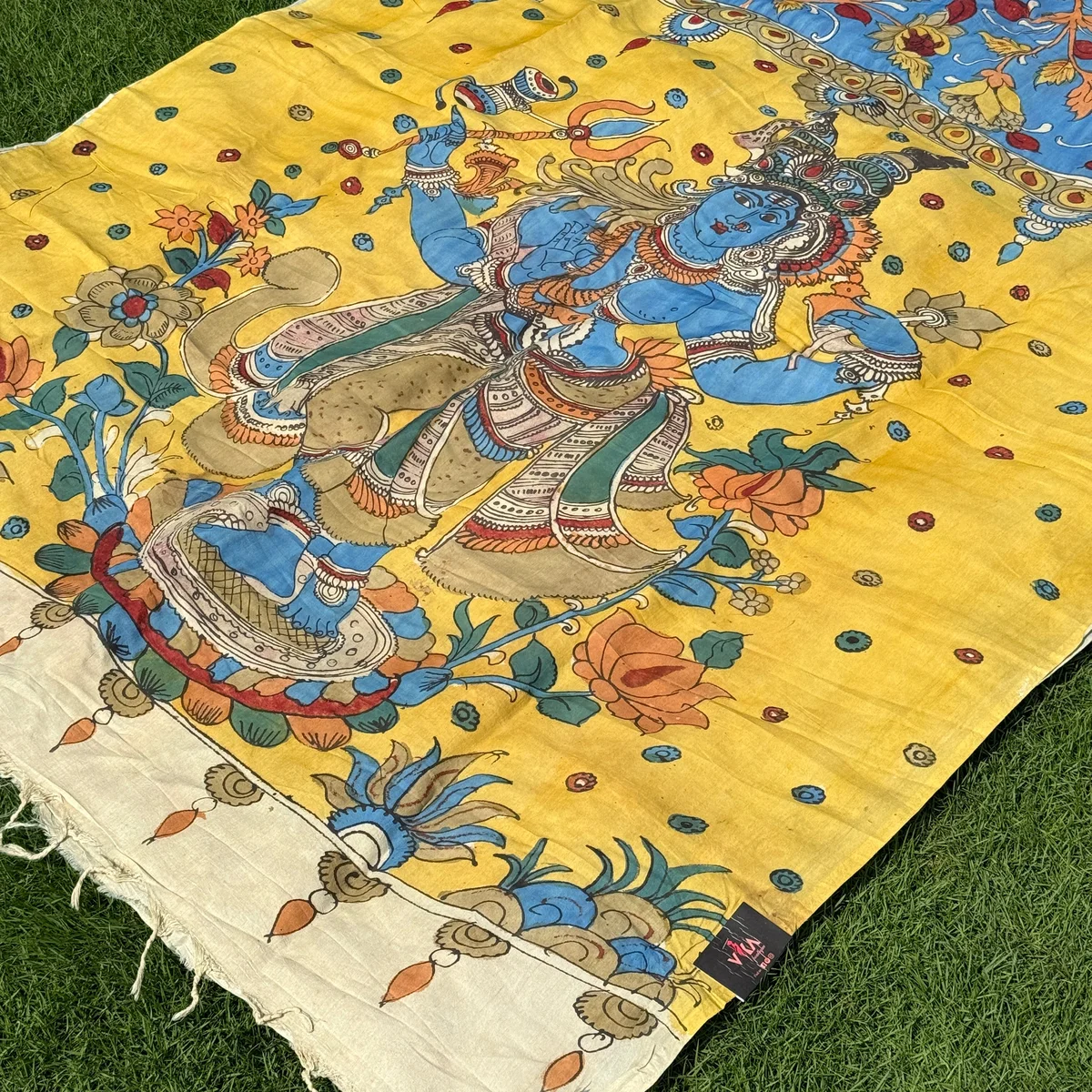 Pen Kalamkari chennuri silk saree thumbnail 2
